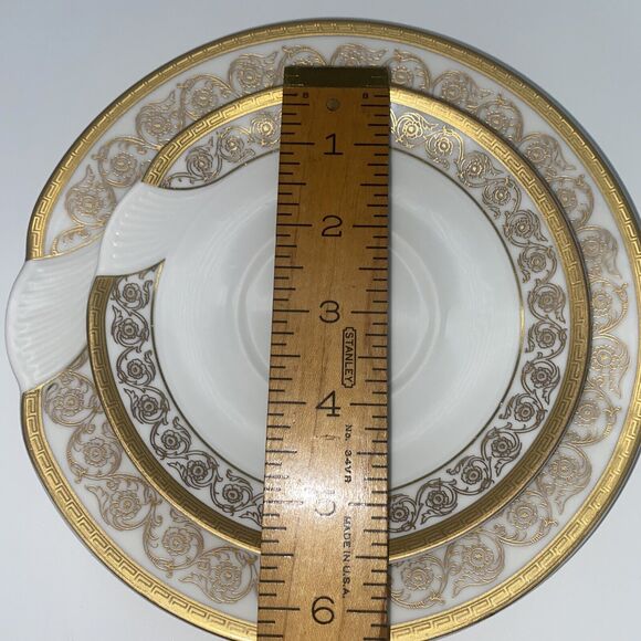 Schirnding Bavaria Gold Footed Tea Cup With Saucer and Luncheon Plate Set - Picture 3 of 14